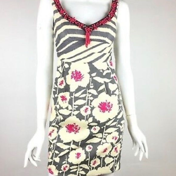Nanette Lenore Anthropologie Gray & Ivory Dress - Picture 1 of 8